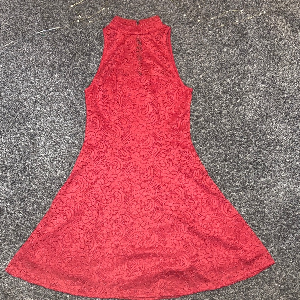 Floral Red Lace Dress